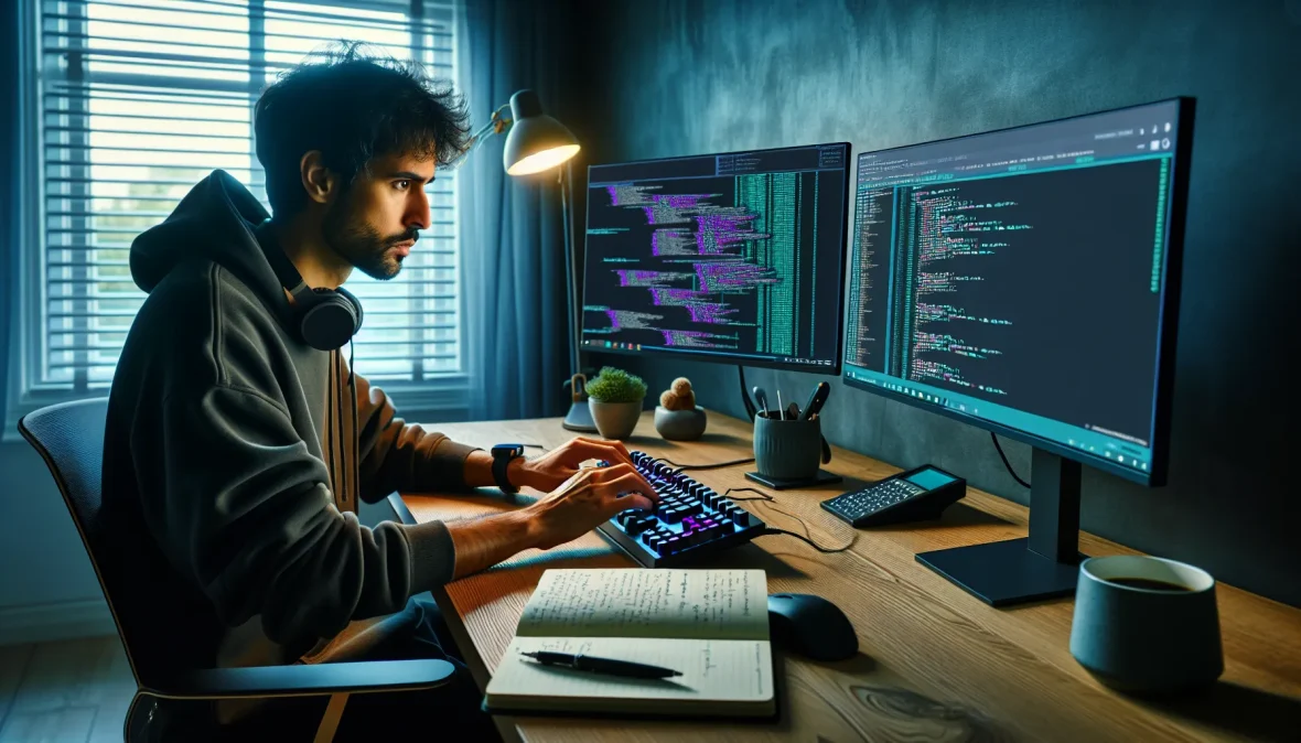 developer-working-on-solana-blockchain-token-deployment-at-computer-with-coding-screens