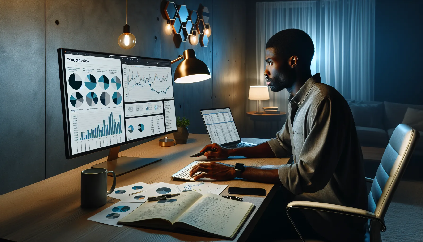 professional-analyzing-cryptocurrency-tokenomics-charts-and-data-on-computer-monitor-at-modern-desk