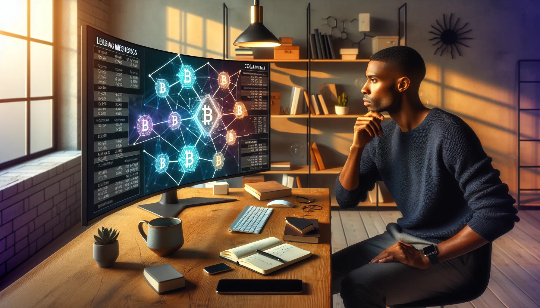 person-analyzing-defi-blockchain-network-diagrams-on-computer-monitor-in-modern-home-office