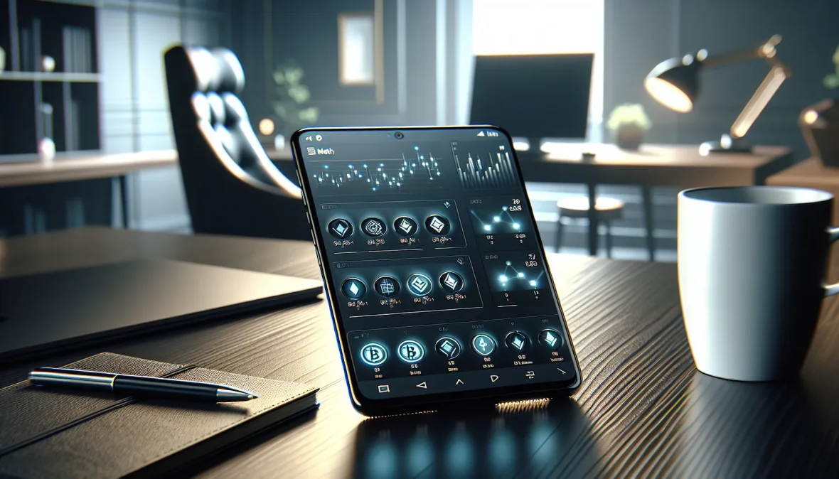 smartphone-displaying-math-wallet-multi-chain-crypto-interface-on-wooden-desk-with-laptop-background